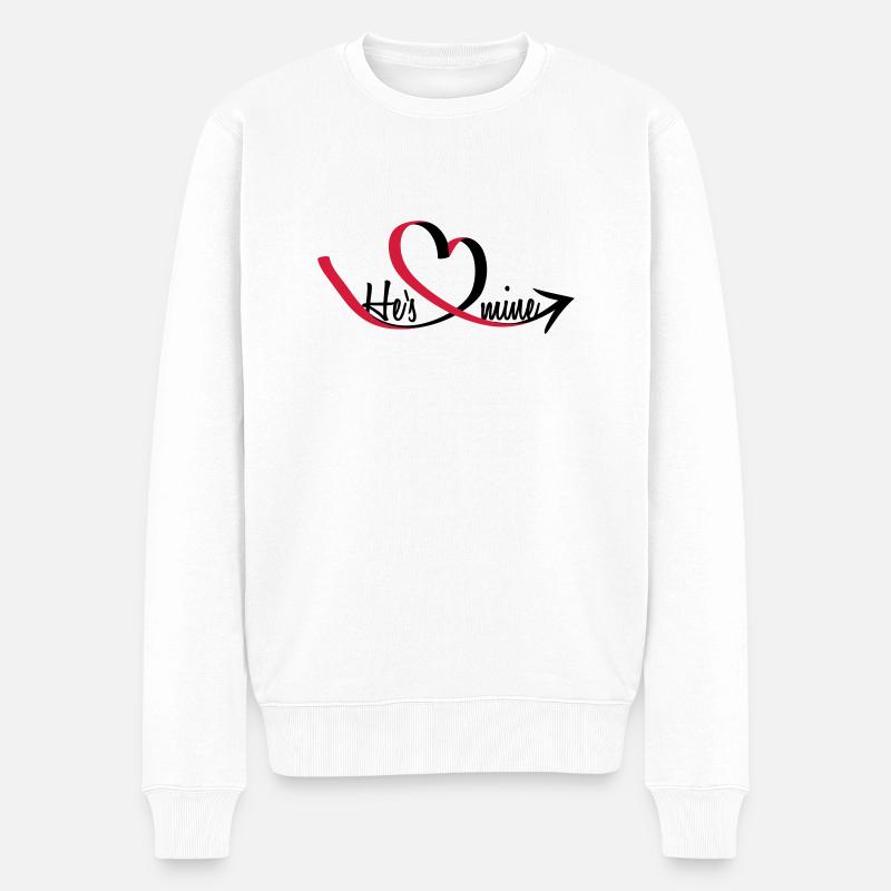 He's mine Heart - Pull Premium bio Homme - blanc