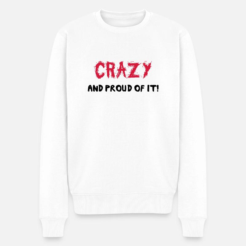 Crazy - Pull Premium bio Homme - blanc