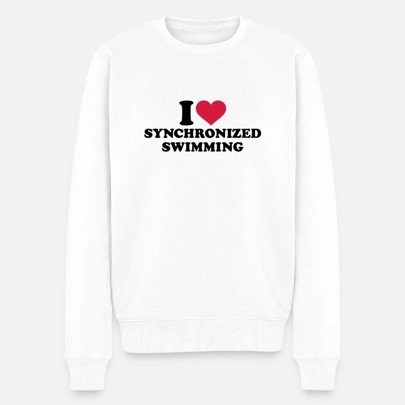Synchronschwimmen - Männer Premium Bio Pullover - Weiß