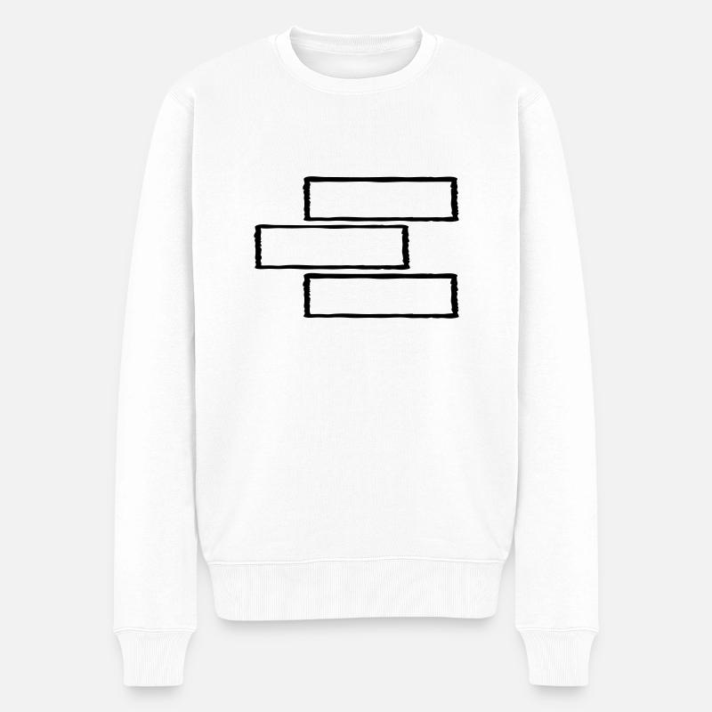 3 rectangular frame - Men's Premium Organic Jumper - white