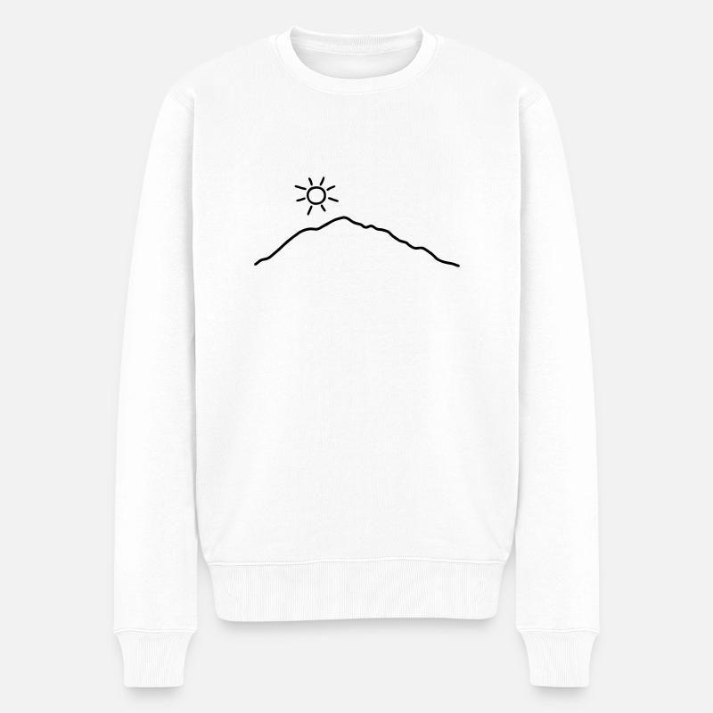 Berge und Sonne - Männer Premium Bio Pullover - Weiß
