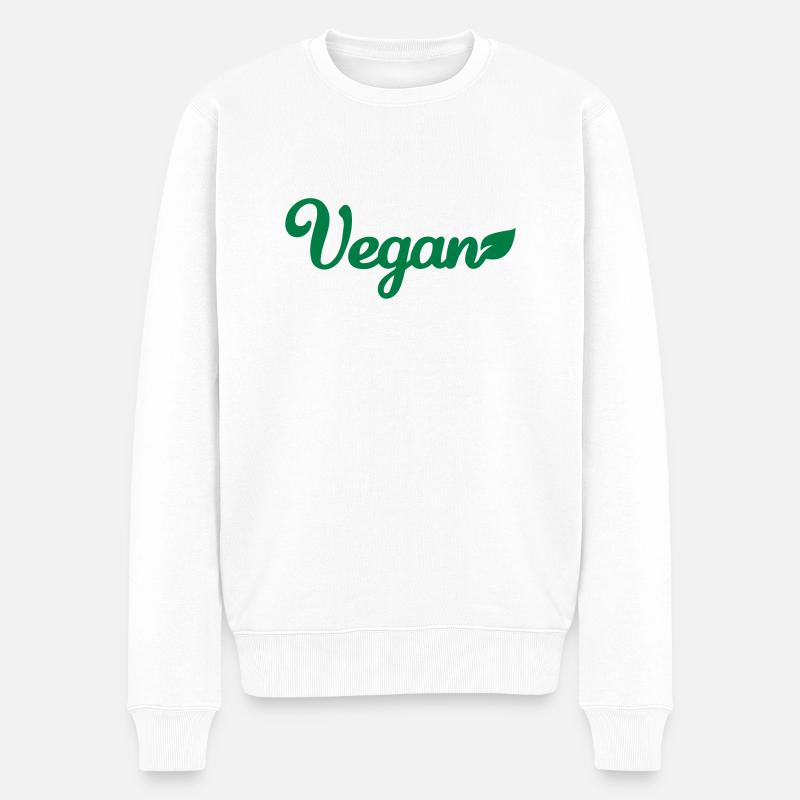 Vegan - Männer Premium Bio Pullover - Weiß
