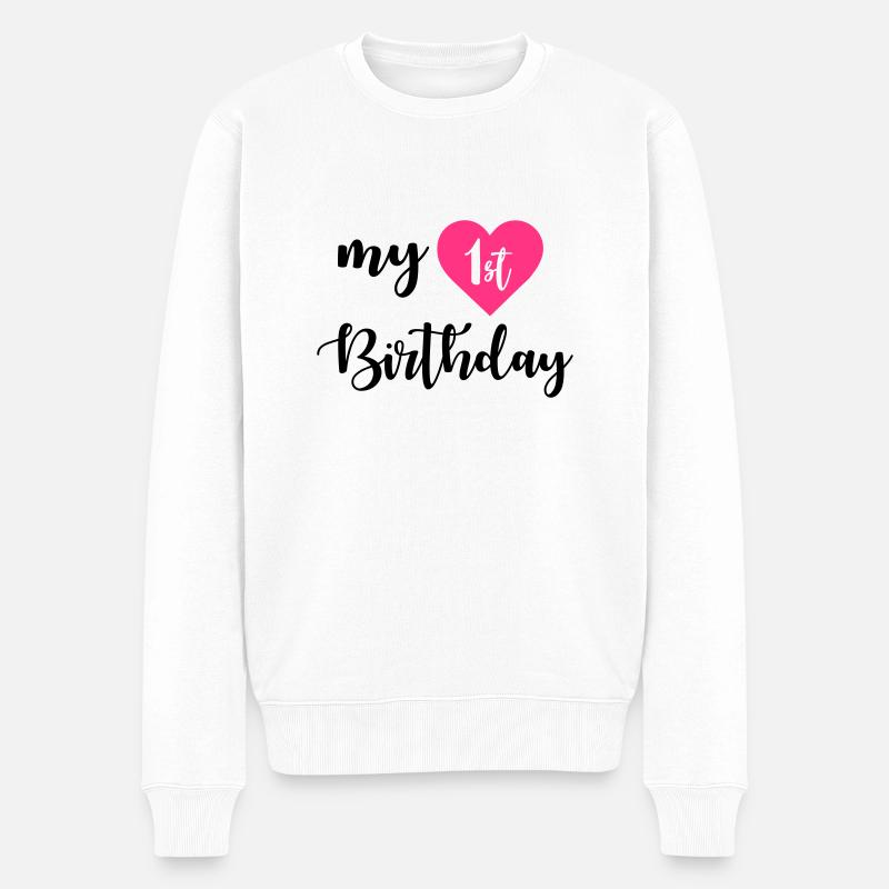 1st birthday - Männer Premium Bio Pullover - Weiß