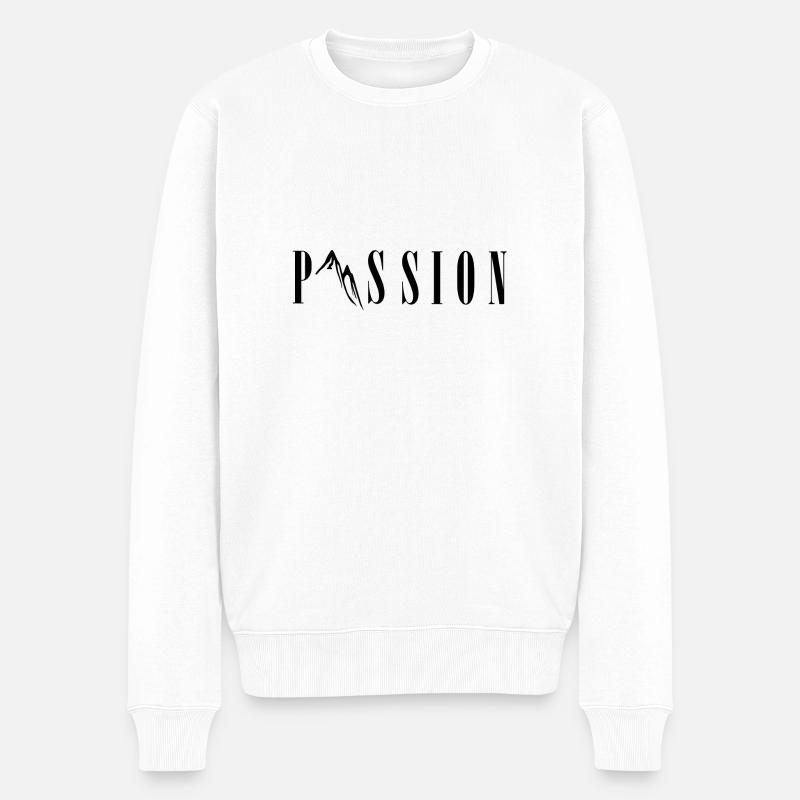 Bergsteigen Spruch - Männer Premium Bio Pullover - Weiß