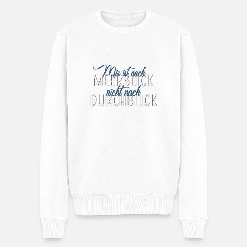 Meerblick - Männer Premium Bio Pullover - Weiß