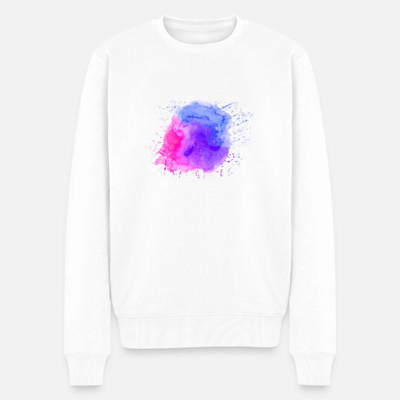 Super schöner Farbklecks! - Männer Premium Bio Pullover - Weiß