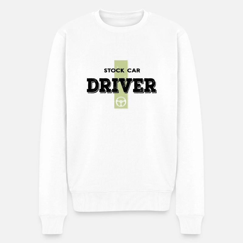 Stock Car Driver - Männer Premium Bio Pullover - Weiß