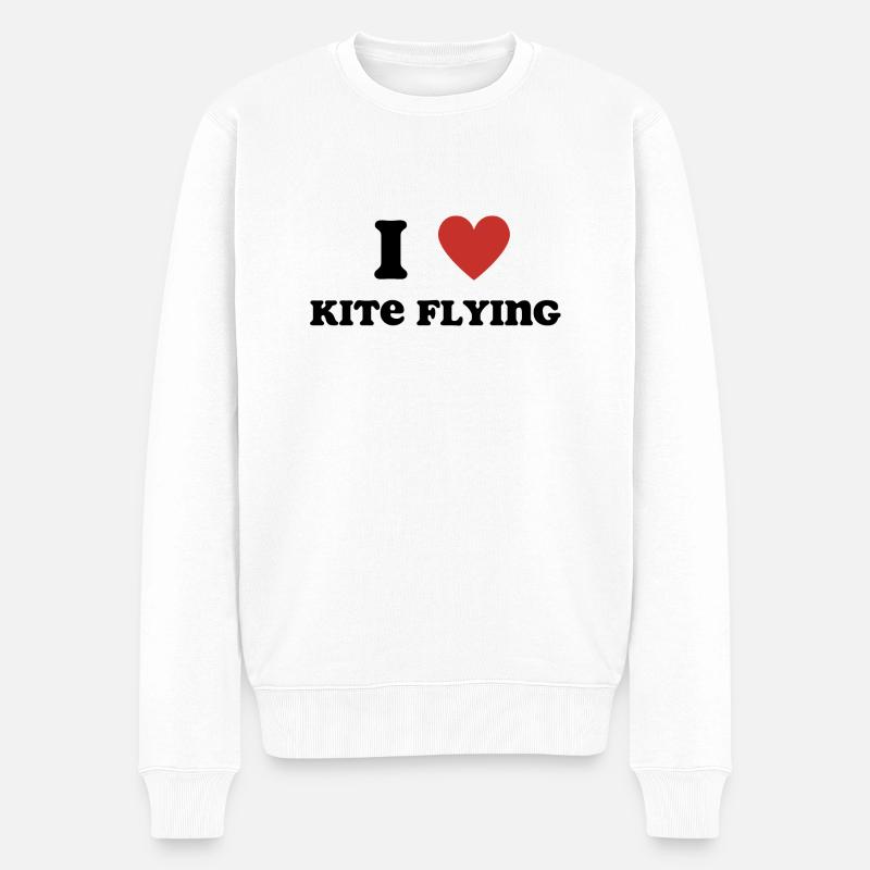 J’aime le cerf-volant volant - Pull Premium bio Homme - blanc