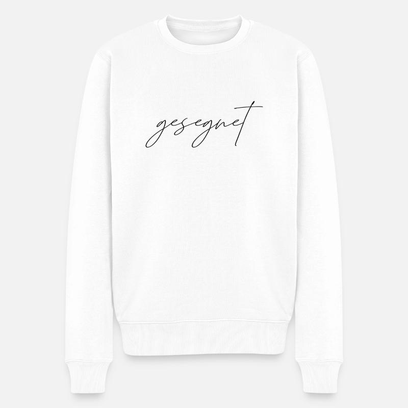 gesegnet - Männer Premium Bio Pullover - Weiß