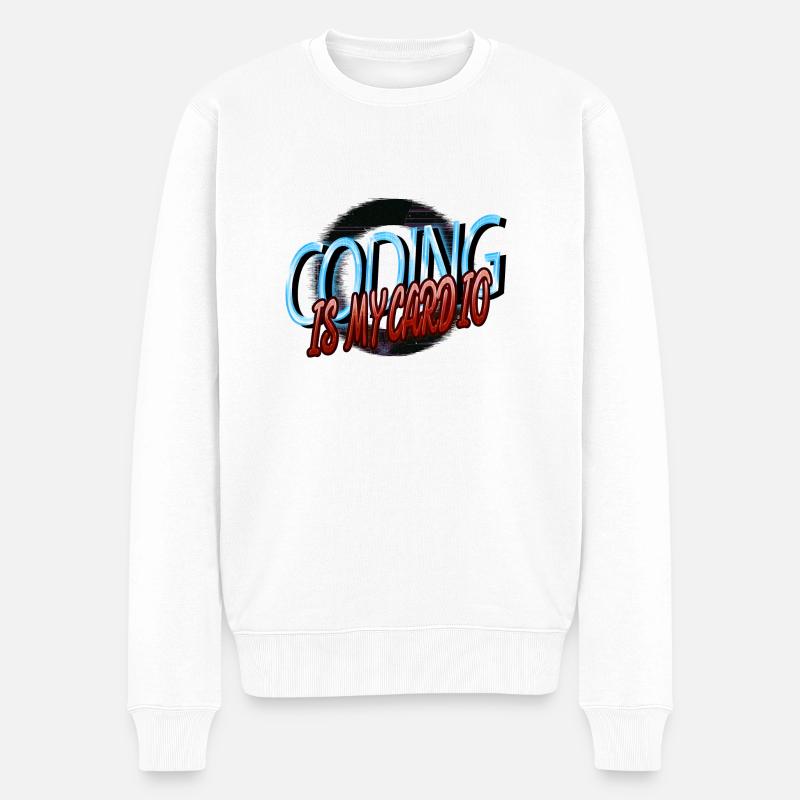 computer science geek computer father - Männer Premium Bio Pullover - Weiß