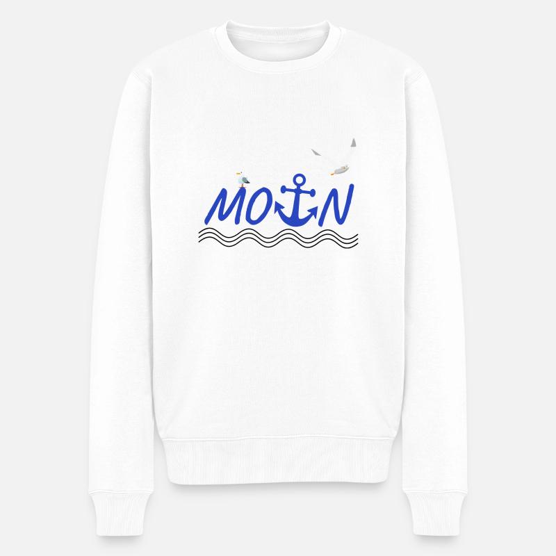 Moin - Männer Premium Bio Pullover - Weiß