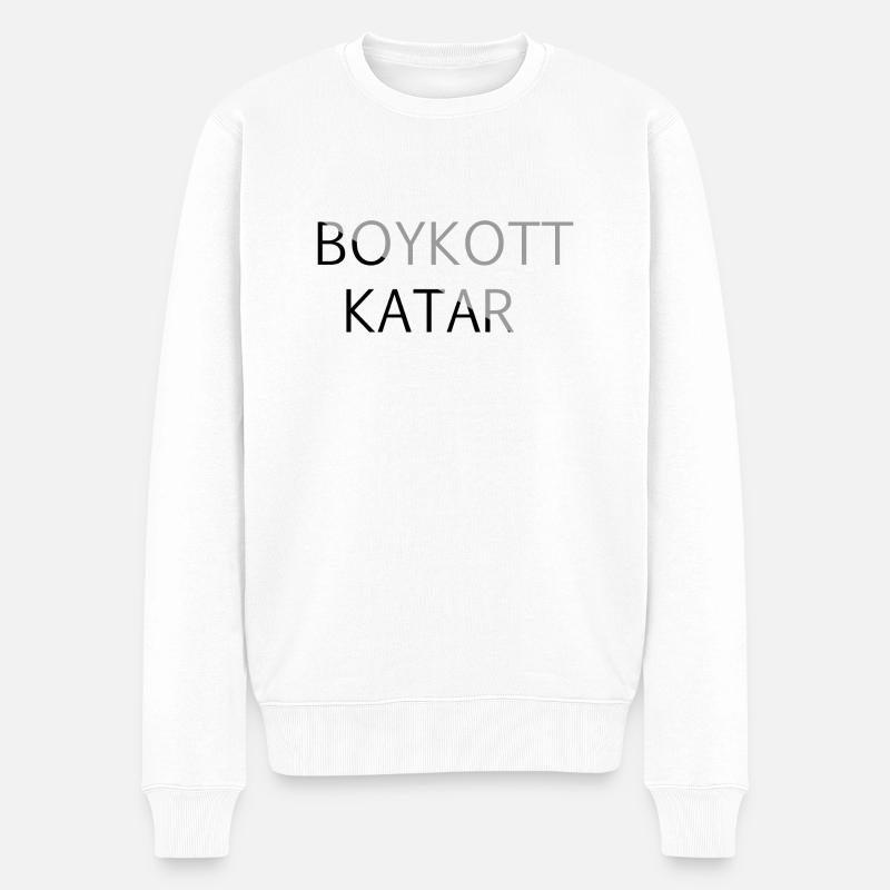 BOYKOTT KATAR - Pull Premium bio Homme - blanc