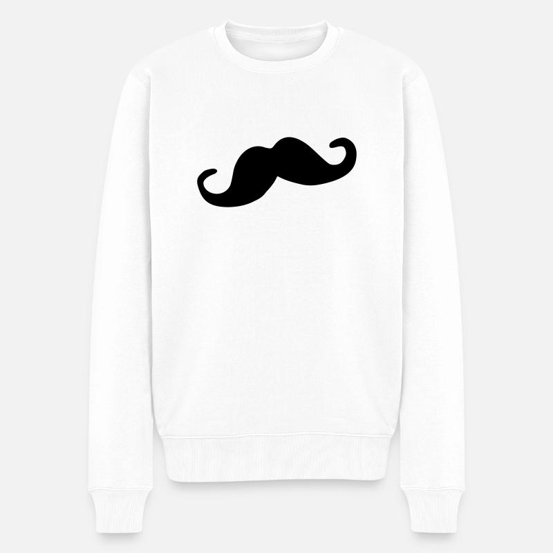 Moustache - Pull Premium bio Homme - blanc