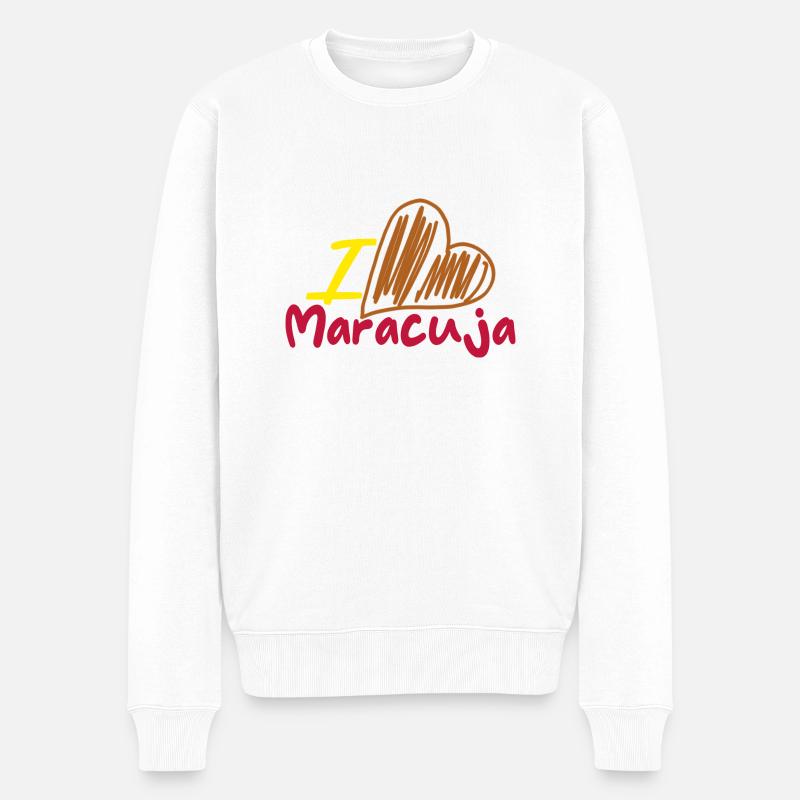 I Love Maracuja - Männer Premium Bio Pullover - Weiß
