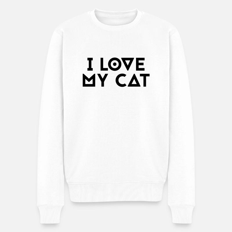 J’aime mon chat - Pull Premium bio Homme - blanc