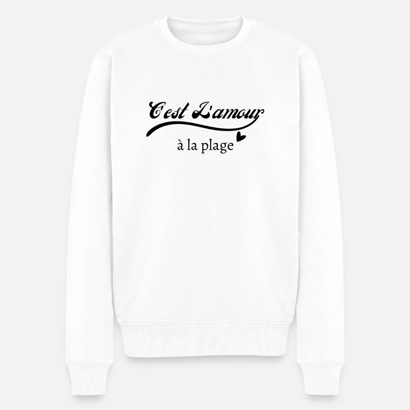 C’est l’amour à plage - Pull Premium bio Homme - blanc