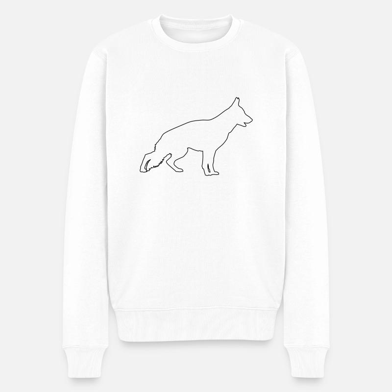 Contours du berger allemand 1 - Pull Premium bio Homme - blanc