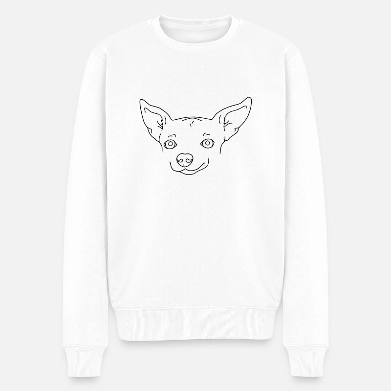 Hund - Männer Premium Bio Pullover - Weiß