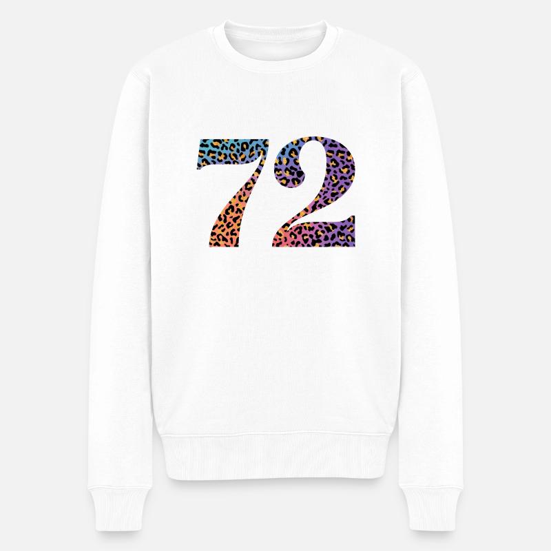 72e anniversaire léopard - Pull Premium bio Homme - blanc