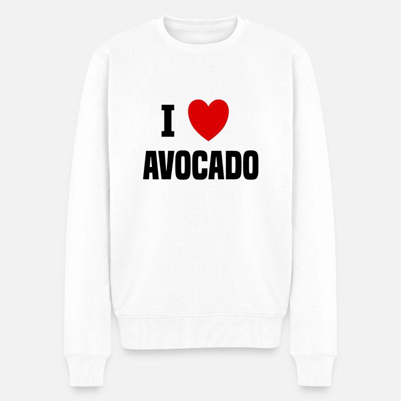 Ich liebe Avocado - Männer Premium Bio Pullover - Weiß