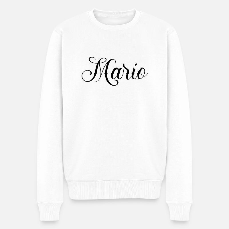 mario - Männer Premium Bio Pullover - Weiß