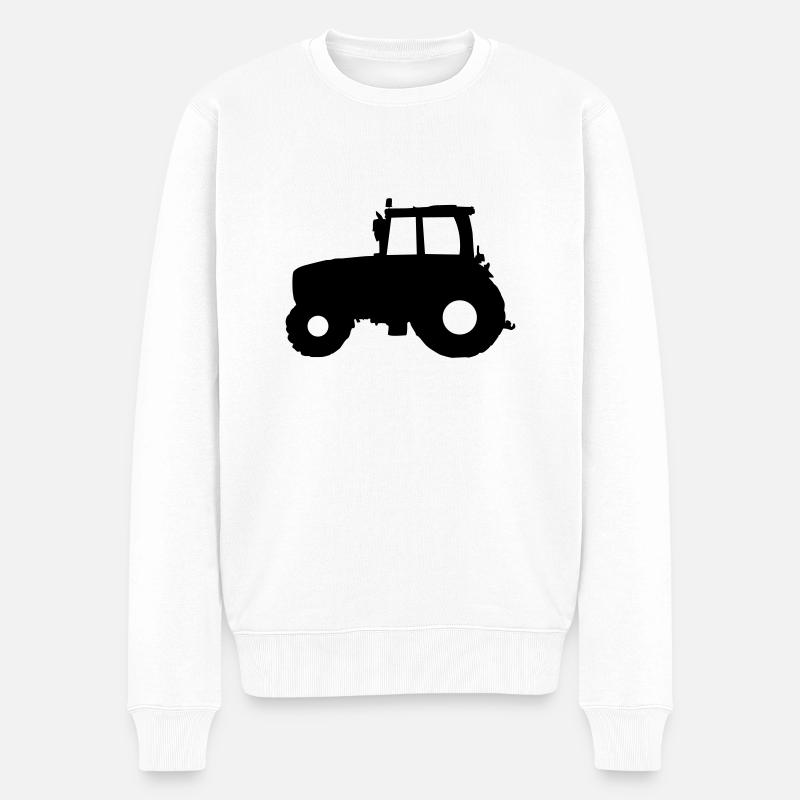 Traktor Trecker - Männer Premium Bio Pullover - Weiß