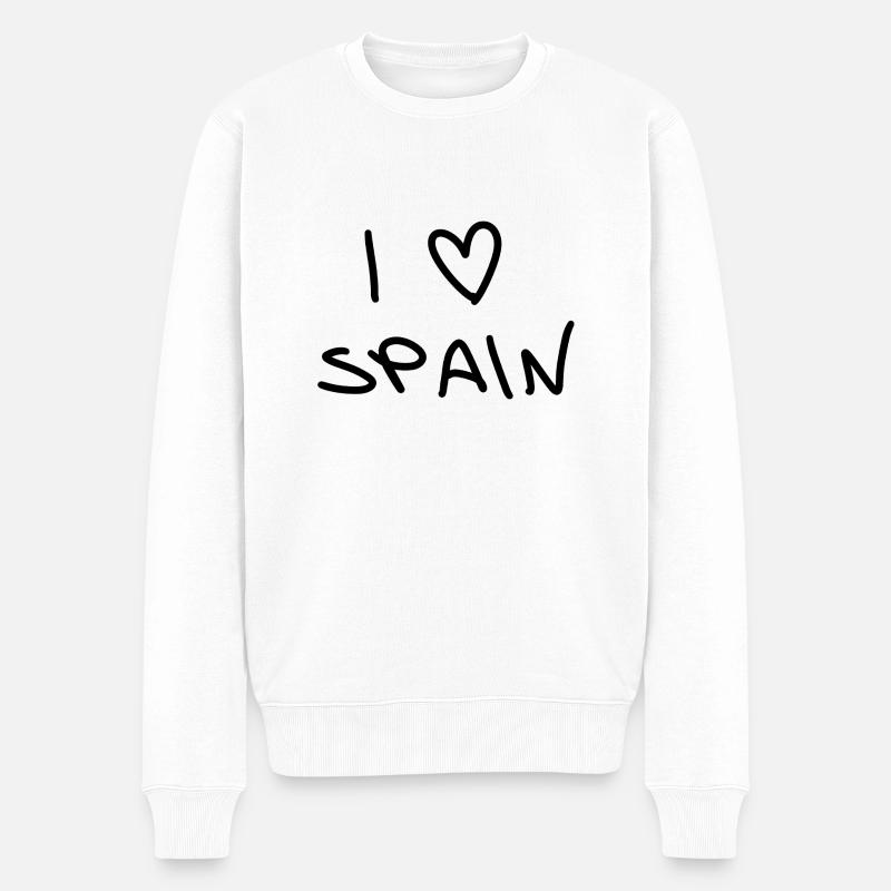 I love Spain - Männer Premium Bio Pullover - Weiß