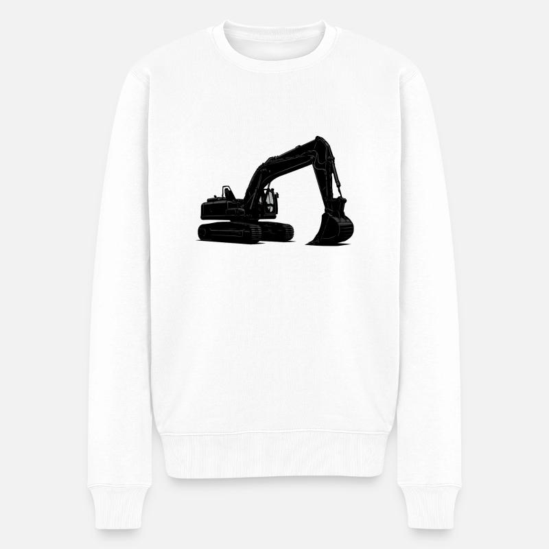 excavatrice - Pull Premium bio Homme - blanc