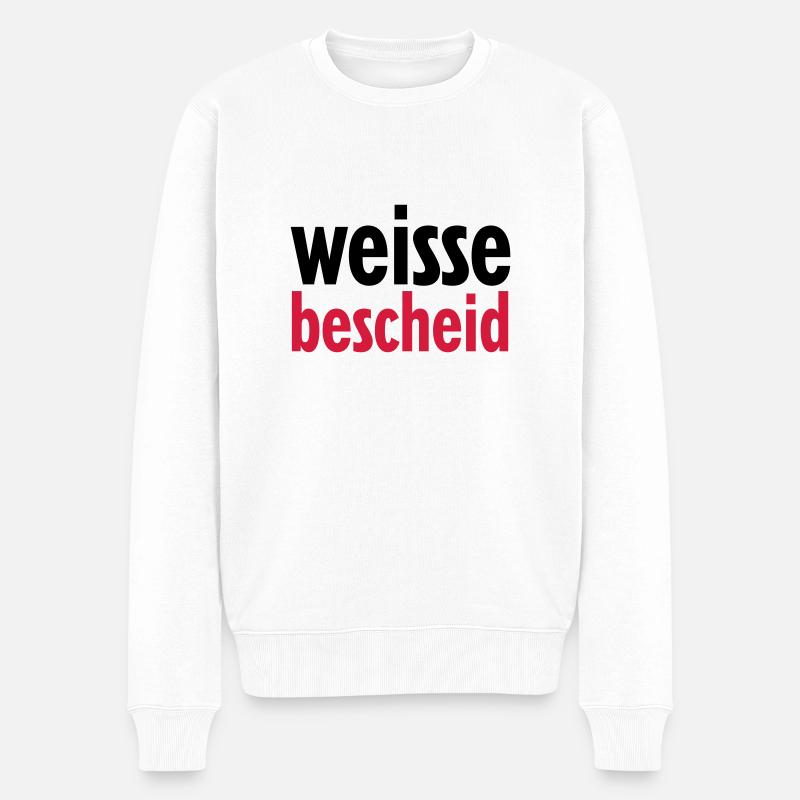 weissebescheid - Männer Premium Bio Pullover - Weiß