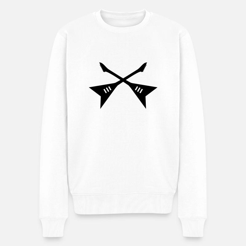 gitarren - Männer Premium Bio Pullover - Weiß