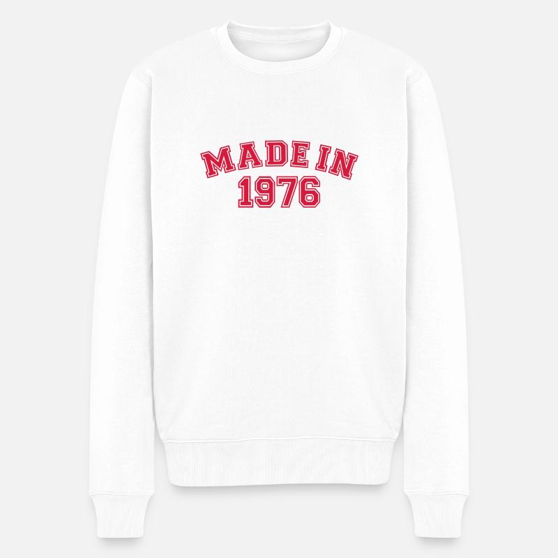 1976 - Männer Premium Bio Pullover - Weiß