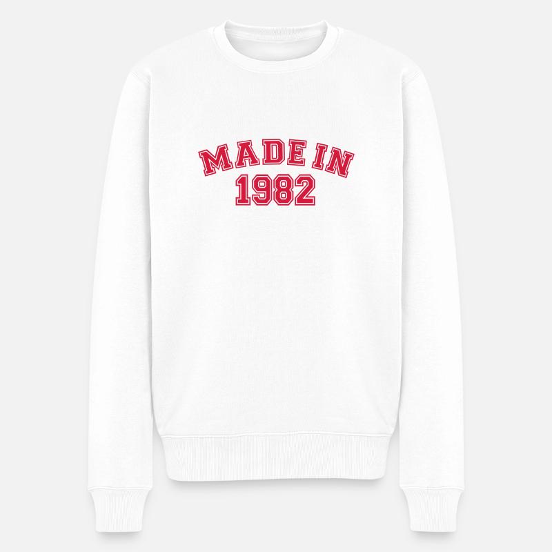 1982 - Männer Premium Bio Pullover - Weiß