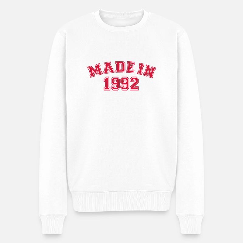 1992 - Männer Premium Bio Pullover - Weiß
