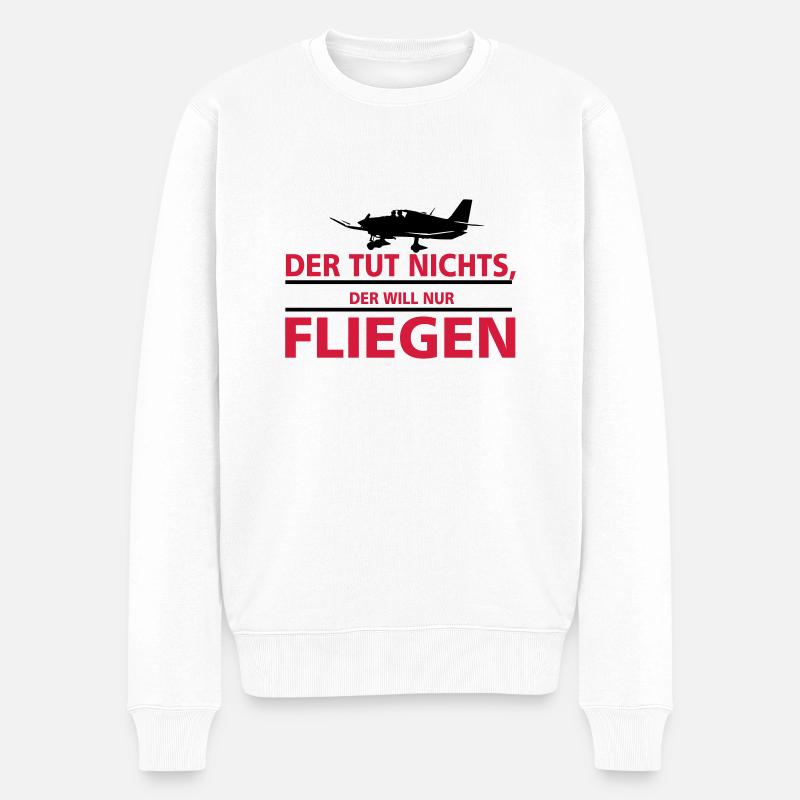 nurfliegen_robin - Männer Premium Bio Pullover - Weiß