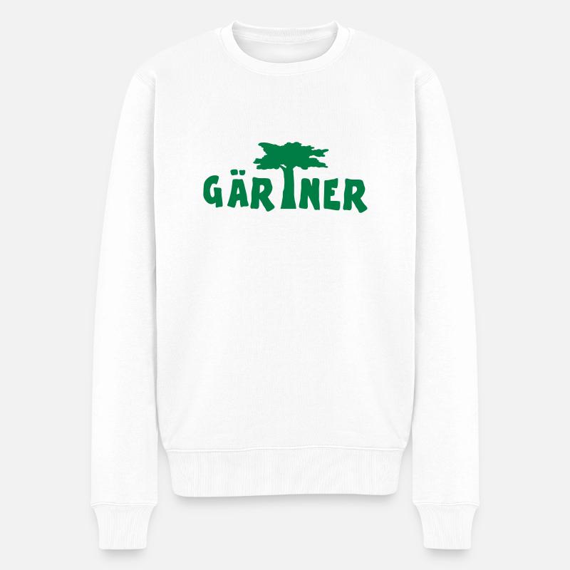 Gärtner - Männer Premium Bio Pullover - Weiß