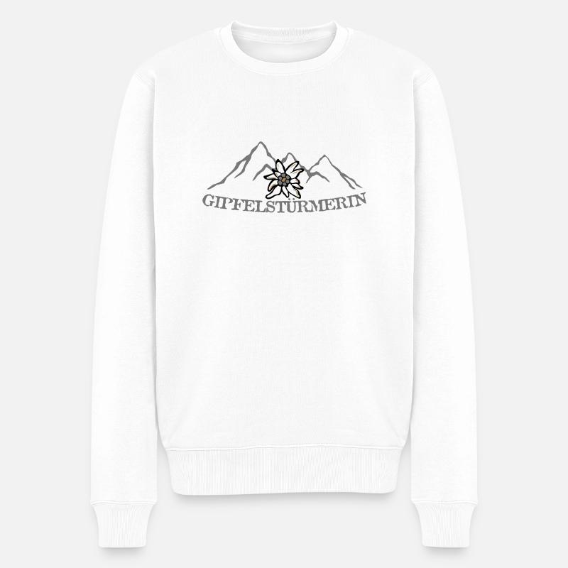Gipfelstürmerin - Männer Premium Bio Pullover - Weiß