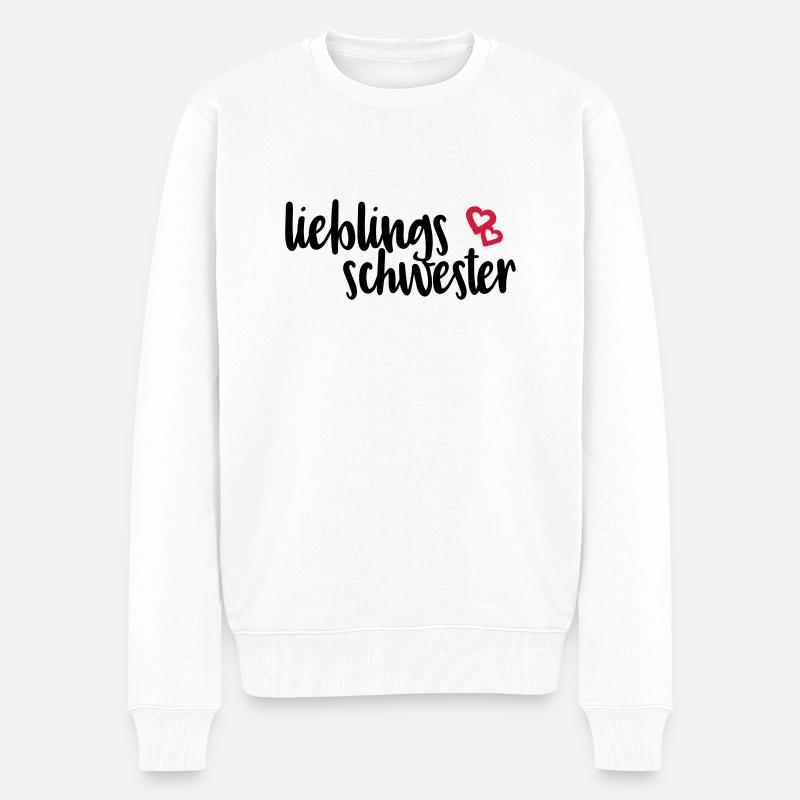 Lieblingsschwester - Männer Premium Bio Pullover - Weiß