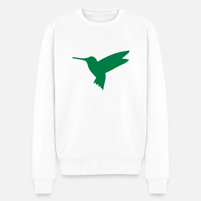 Kolibri - Männer Premium Bio Pullover - Weiß