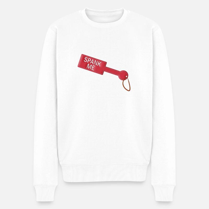 Spank Me Paddle - Männer Premium Bio Pullover - Weiß