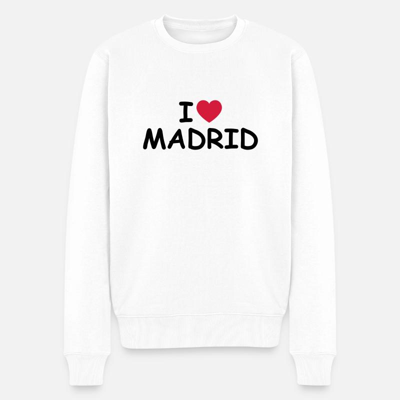 J'aime Madrid - Pull Premium bio Homme - blanc