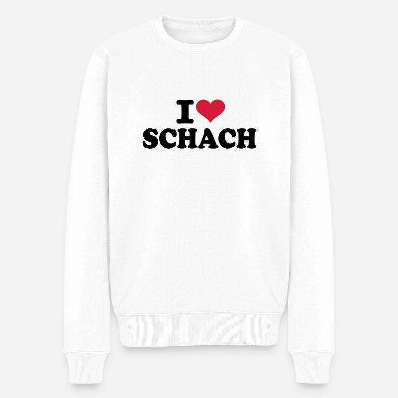J'aime échecs - Pull Premium bio Homme - blanc