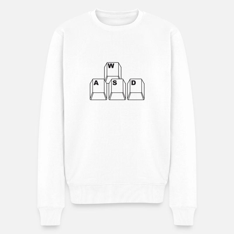 WASD - Männer Premium Bio Pullover - Weiß