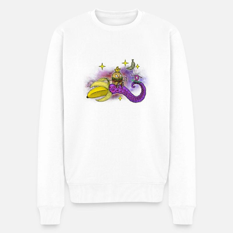 Space Banana - Männer Premium Bio Pullover - Weiß