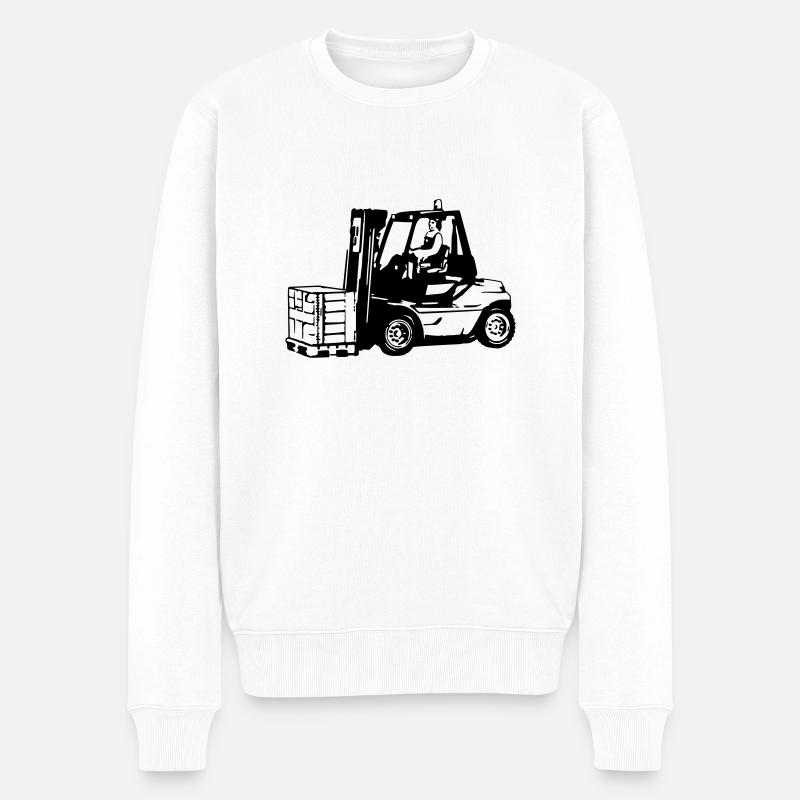 Gabelstapler - Männer Premium Bio Pullover - Weiß