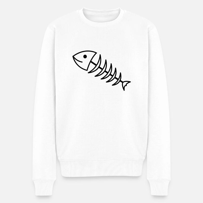 fischgraete1 - Männer Premium Bio Pullover - Weiß