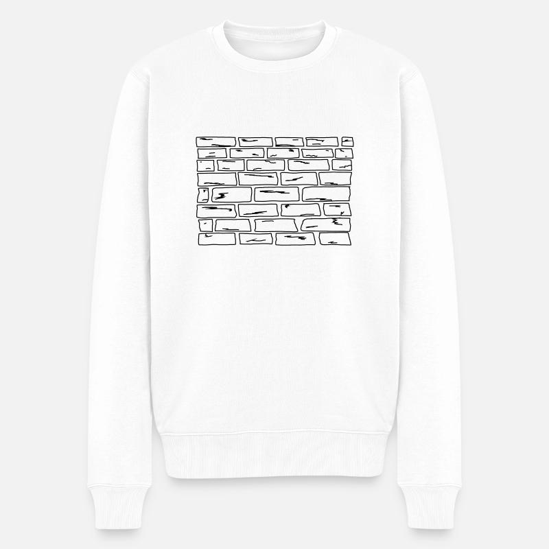 Die Mauer - Männer Premium Bio Pullover - Weiß