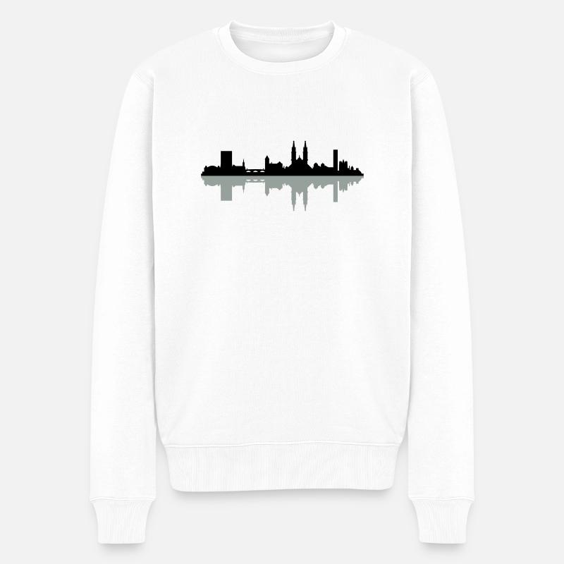 Skyline Basel - Männer Premium Bio Pullover - Weiß