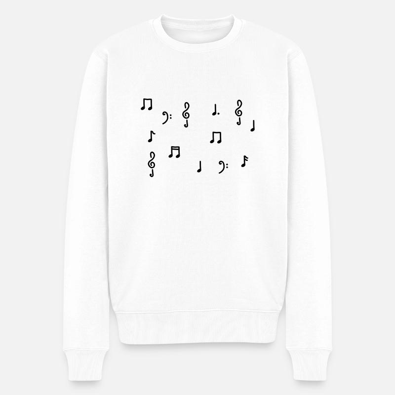 noten notenschlüssel violinschlüssel - Männer Premium Bio Pullover - Weiß