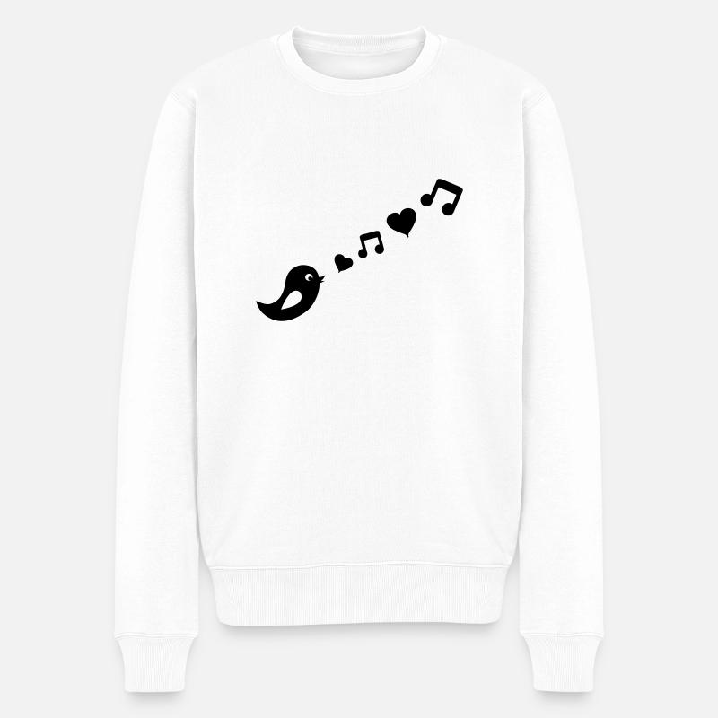 singing_bird_1 - Pull Premium bio Homme - blanc