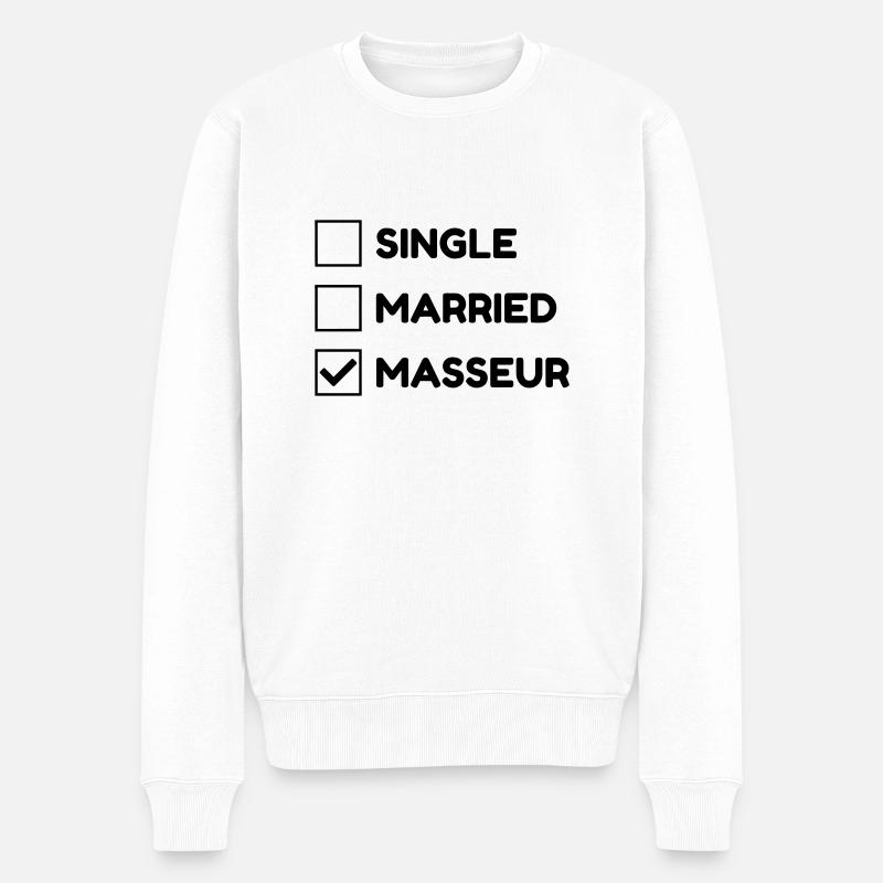 Massage / Masseur / Masseuse / Métier / Job - Pull Premium bio Homme - blanc